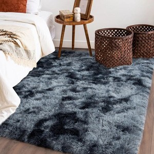 LOVEVOOK Large Area Rugs for Living Room Bedroom, 10x14 Feet Black Fluffy Shag Rugs, Modern Indoor Floor Carpet for Home Decor Aesthetic - 1 of 4