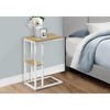 Vynxaria Contemporary C-Shaped Accent Table - Natural Laminate & White Metal, 18.25" L x 10.25" W x 25.25" H - 2 of 4