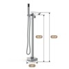 Coucheta Freestanding Bathtub Faucet, Floor Mount Tub Filler with Hand Shower, 360° Swivel Spout, Single Handle Bathroom Tub Faucet - 3 of 4