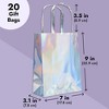 Blue Panda 20 Pack Holographic Foil Paper Gift Bags with Handles for Baby Shower, Birthday, Wedding, Party Favors, Goodies, Boutiques, 7x9x3 In - 4 of 4