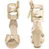 BLISSFUL STEP Women's Lace up Open toe Block Heel Sandal - 2 of 4