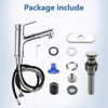 PAGED Bathroom Faucets with Pull Out Sprayer, Modern Bathroom Sink Faucet with Pop-up Sink Drain Stopper & Deck Plate - 4 of 4