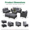 Maggift Patio Seating 9-Piece Set with Single Sofa, L-Shaped Sofa and Coffee Table for Garden, Backyard, Balcony, Gray, 27.56"*27.56"*32.09" - 2 of 4