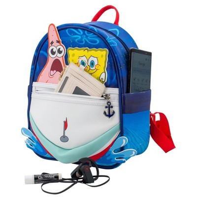 SpongeBob Cosplay PU Backpack Purse, 3D Bikini Bottom Shoulder Bag with Epoxy Filled Metal Anchor Charm, 10.5 Inch, Adjustable Straps, Faux Leather — фото 4
