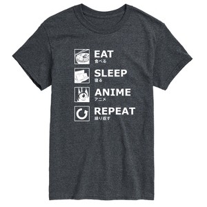 Men's - Instant Message - Eat Sleep Anime Repeat Short Sleeve Graphic T-Shirt - 1 of 4