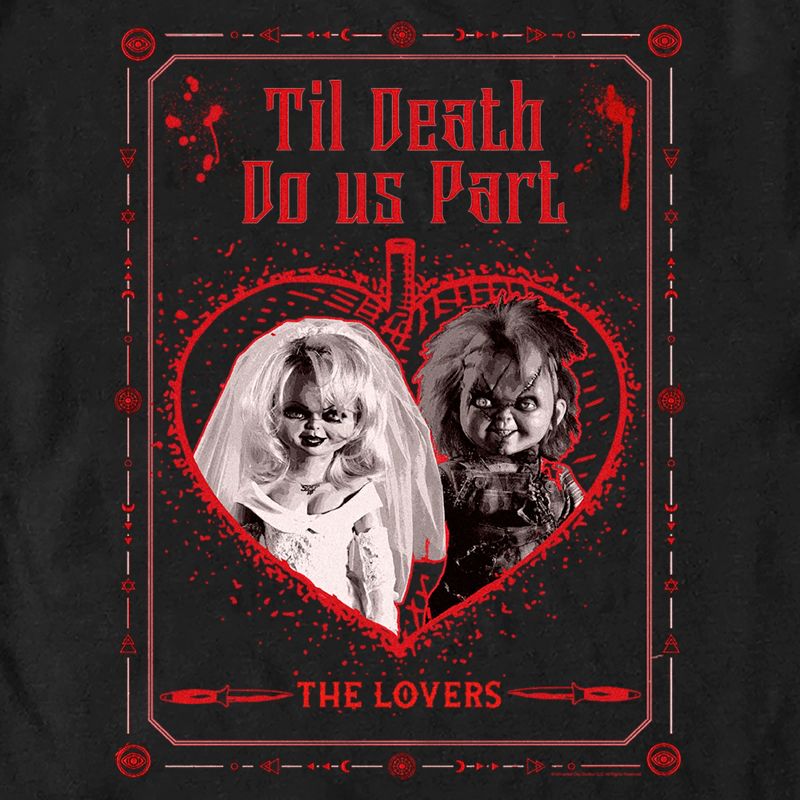 Men's Bride of Chucky The Lovers Tarot Card T-Shirt, 2 of 6