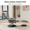 Kumasinova Modern 360° Swivel Recliner Chair with Ottoman, Chenille Wingback Accent Chair Lounge Chair, Massage & Heating Functions, 140° Recline - 3 of 4