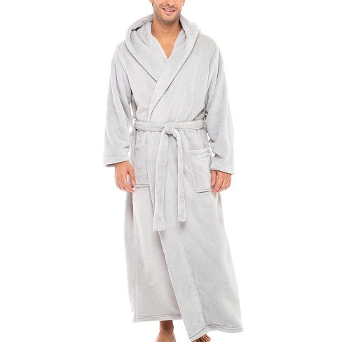 Adr Mens Robe, Plush Fleece Hooded Bathrobe Men, Men's Bathrobes, Big ...