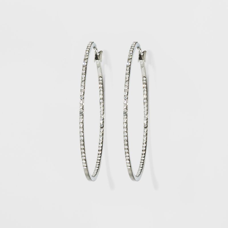 Hoop with Pave Stones Earrings - A New Day&#153;, 1 of 6