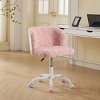 GlasFlength Task and Office Chairs Modern Plush Swivel Chair with Ergonomic Support Simple Design for Home Office, Pink, 21.5"*22.5"*31.9" - 2 of 4