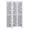 vidaXL Solid Wood Room Divider, 3-Panel, 41.3"x65", Gray and White, Freestanding and Foldable, Stylish Partition Screen for Decoration - 2 of 4