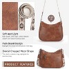 Attop Brown Trendy Leather Crossbody Purse with Adjustable Strap, Women's Shoulder Handbag - 3 of 4