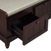 Sapphtopaz 44.1" Storage Bench Ottoman with Storage, Shoe Bench with Cushion and Three Drawers, Ottoman Bench for Entryway, Bedroom and Hallways - 2 of 4
