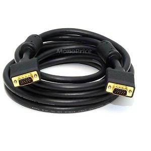 Monoprice Super VGA Cable - 15 Feet - Male to Male With Ferrites For In-Wall Installation | Gold Plated, CL2 Rated - 1 of 4