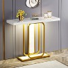 Hommoo 41.3 Inch Modern  Console Table with LED Lights Gold White - 2 of 4