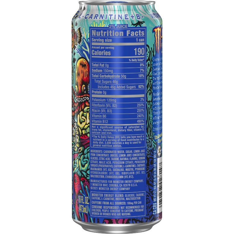 Juice Monster Aussie Lemonade Energy Drink - 16 fl oz Can, 5 of 6
