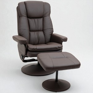 Mshliw Swivel Recliner Chair with Ottoman, Office Chair, PU Leather Reclining Lounge Chair with Footrest for Living Room, Bedroom & Home Office - 1 of 4