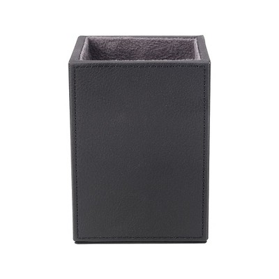 Staples Faux Leather Pen Cup Black (45048) 1234092