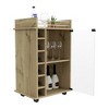 Kitchen Cart with Six Wine Cubbies and Open-top Shelf - 4 of 4