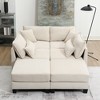 Whisen U-shaped Corduroy Modular Sectional Sofa, 6-seat Convertible Sofa Bed with Armrest Bag - 4 of 4