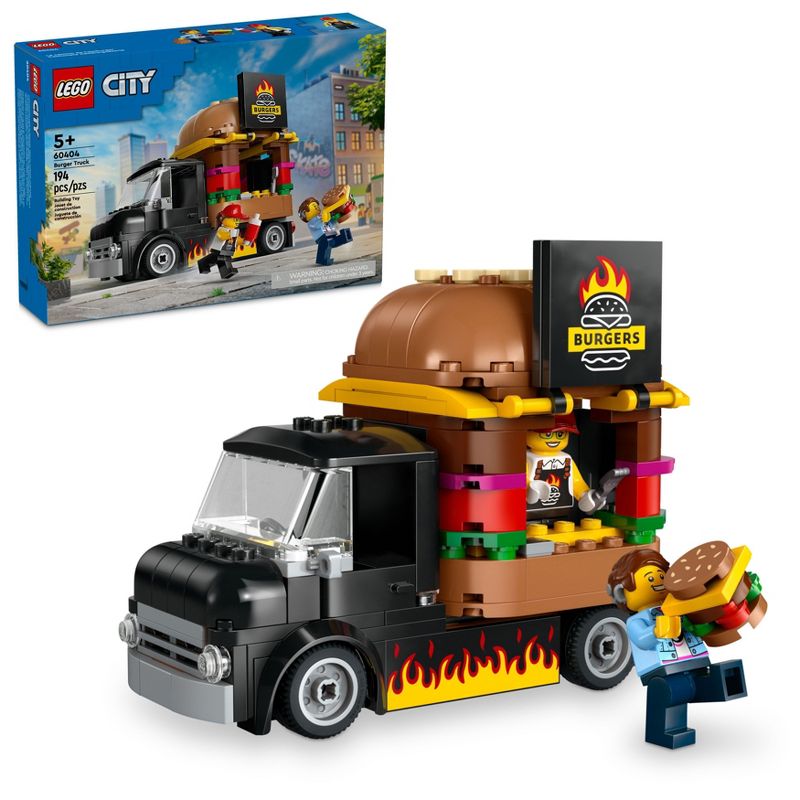 LEGO City Burger Truck Toy Building Set, Pretend Play Toy 60404, 1 of 11