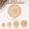 Unique Bargains Woven Braided Washable Decorative Round Placemat 4 Pcs - 2 of 4