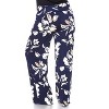 Women's Plus Size Flower Printed Palazzo Pants - White Mark - 3 of 3