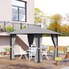 Outsunny 9.7' x 9.7' Patio Gazebo Aluminum Frame Outdoor Canopy Shelter with Sidewalls, Vented Roof for Garden, Lawn, Backyard, and Deck, Gray - 3 of 4