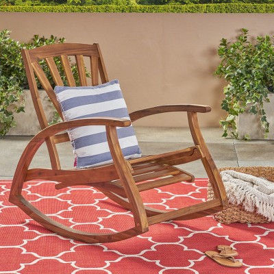 Xiyuyeu Classic Patio Rocking Chair, Outdoor Rocking Chair With Acacia ...
