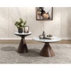 NicBex Luxury 31.5"Round Coffee Table with White Sintered Stone Top,Oak Finish Wood with Gold-Tone Metal Accents,Living Room Furniture - 4 of 4