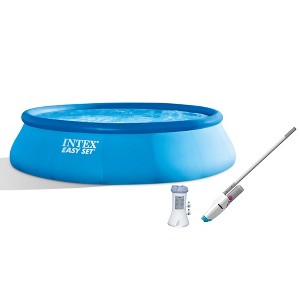 Intex 15ft x 42in Easy Set Pool with 1000 GPH Pump & Kokido Telsa 10 Pool Vacuum - 1 of 4