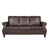 Contemporary PU Leather Sofa, 3-Seater with Nailhead Detailing and Birch Wood Frame for Living Room - 2 of 4