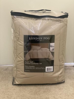 3pc King Garment Wash Comforter Set White - London Fog : Target