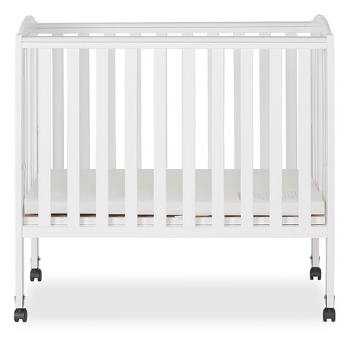 Dream On Me 2-in-1 Portable Folding Stationary Side Crib, White