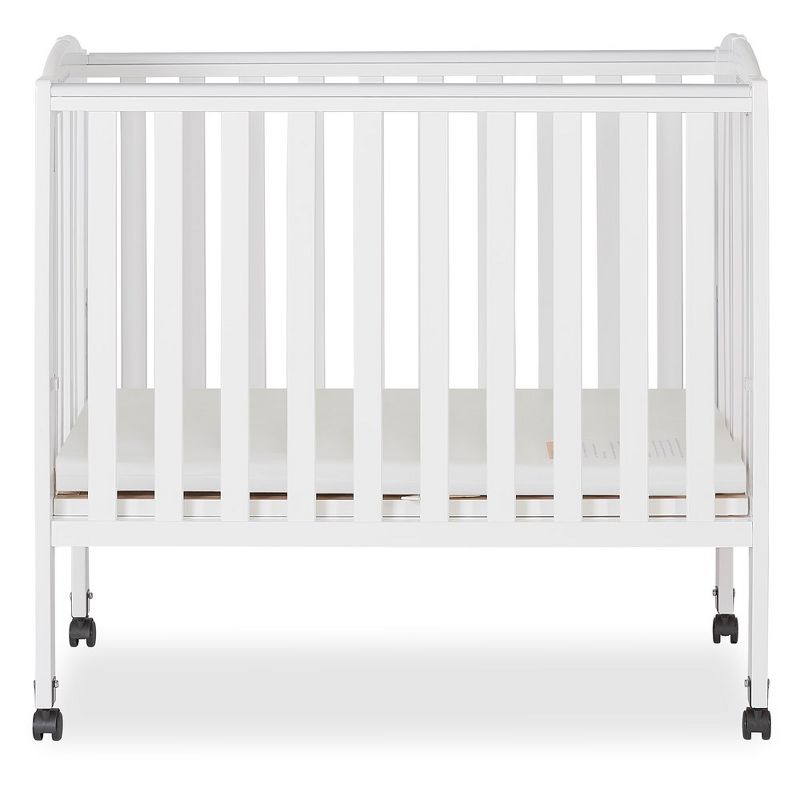 Dream On Me 2-in-1 Portable Folding Stationary Side Crib, White, 1 of 9