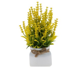 Unique Bargains Artificial Plants 3-Stem Lavender Plant Plastic 3.07"x3.07"x7.87" 1 Pc - 1 of 4