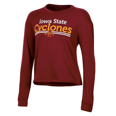 Ncaa Iowa State Cyclones Women s Crew Neck Fleece Double Stripe Sweatshirt Xl Target