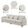 NicBex 104 Inch 4-Seater Modern Linen Sofa with Armrest Pockets and 4 Pillows for Living Room,Office,Apartment - 4 of 4