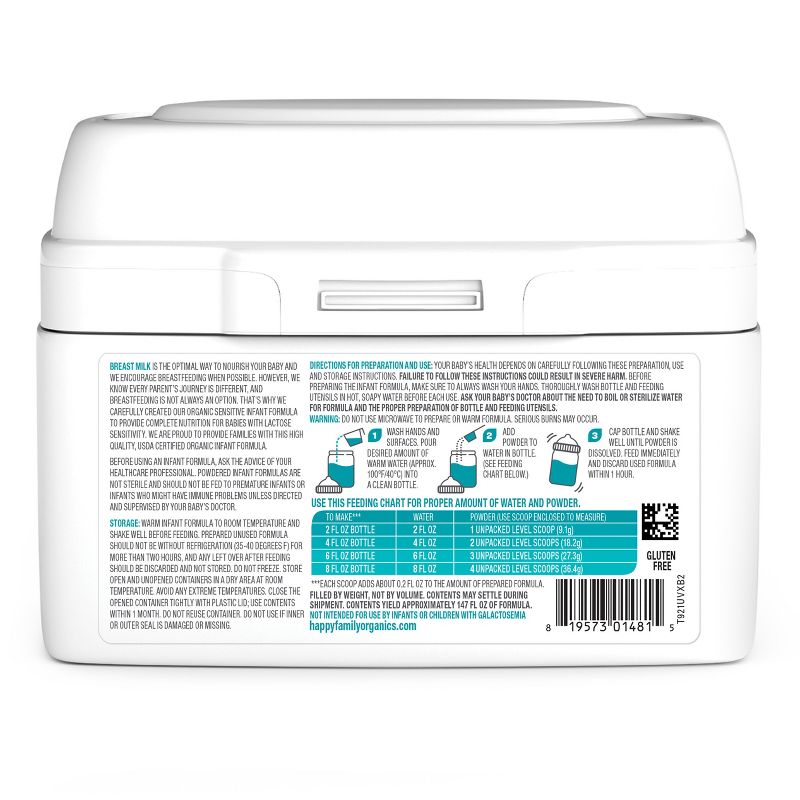 HappyBaby Sensitive Organic Powder Infant Formula - 21oz, 5 of 11