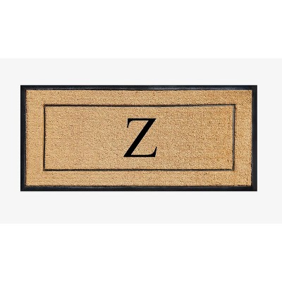 A1HC Natural Coir and Rubber Backing Monogrammed Door Mat, Anti-Shed Entry Doormat