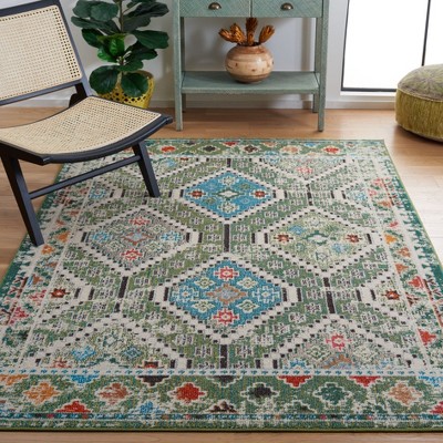 Blue Hand-knotted Synthetic 8' x 10' Rectangular Rug
