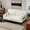 Modern Loveseat Sofa 59" Sofa Couch 2-Seater Sofa with Flexible USB Ports , Unique Cylindrical Armrests - Leovsnove - 2 of 4
