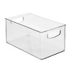 iDesign Stackable Pantry Bin with Handles for Cabinets or Fridge, Set of 2, Clear, Made in USA - 3 of 4