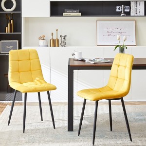 NicBex Minimalist Upholstered Tufted Dining Chairs,Modern Mid-Century Small Accent Chairs for Dining Room,Living Room, Set of 2 - 1 of 4
