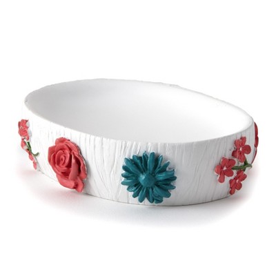 Lakeside Spring Truck Bathroom Countertop Soap Dish with Floral Accents