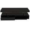 Grungis Modern Coffee Table with 2 Drawers & Display Shelves, Center Table with with LED Lights for Living Room & Office - 3 of 4