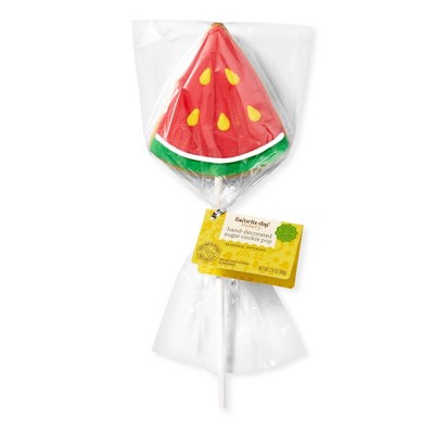 Hand-Decorated Sugar Cookie Pop Pineapple Watermelon Shark - 2.8oz - Favorite Day™