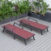 LeisureMod Marlin Patio Chaise Lounge Chair With Armrests in Black Aluminum Frame Set of 2 - 3 of 4