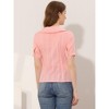 Allegra K Women's Peter Pan Collar Swiss Dots Short Sleeves Button Front Shirt - 4 of 4
