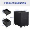 Metal Mobile File Cabinet with Lock, Under Desk Filing Storage Cabinet, Rolling Filing Storage Cabinet For Home Office Study Room - 3 of 4